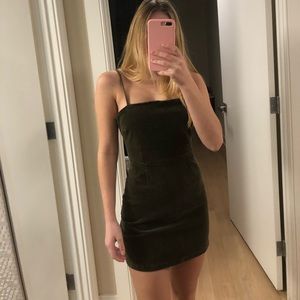 Olive green corduroy dress